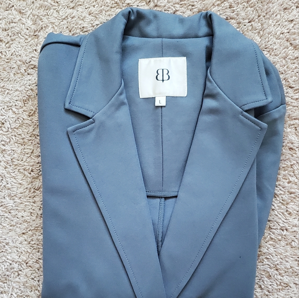 Betabrand Blue Blazer Classic Tailored Suit Jacket